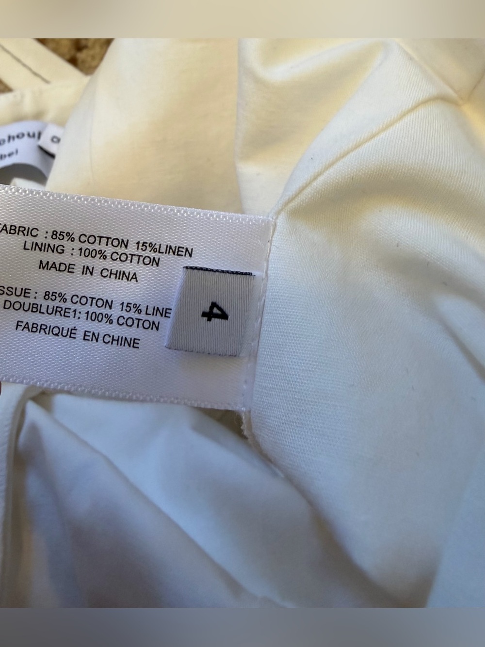 Proenza Schouler Full Front Zip Midi Dress White Cotton Linen Blend, Size 4 - Picture 13 of 16